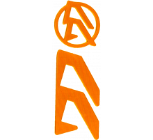 Логотипные вставки Alpha-X (цвет:оранжевый, левые)
