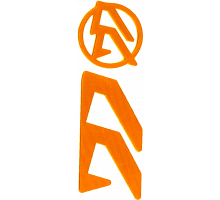 Логотипные вставки Alpha-X (цвет:оранжевый, левые)