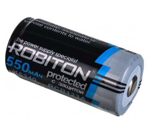 Аккумулятор Robiton 16340 550мАч с защитой (3,7В) BL2 в Москве Rusdefense.ru