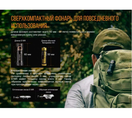 Фонарь FENIX E18R в Москве Rusdefense.ru