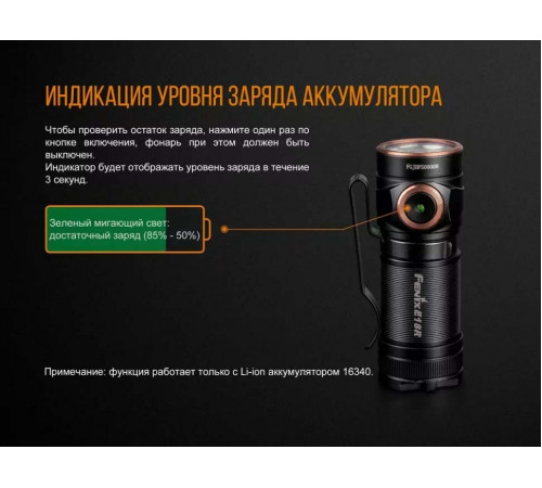 Фонарь FENIX E18R в Москве Rusdefense.ru