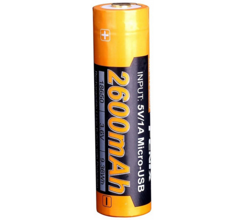 Аккумулятор с разъемом для USB Fenix 18650 2600mAh в Москве Rusdefense.ru