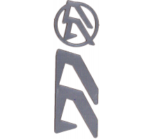 Логотипные вставки Alpha-X (цвет:серебристый, левые)