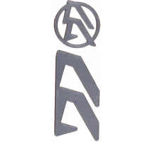 Логотипные вставки Alpha-X (цвет:серебристый, левые)