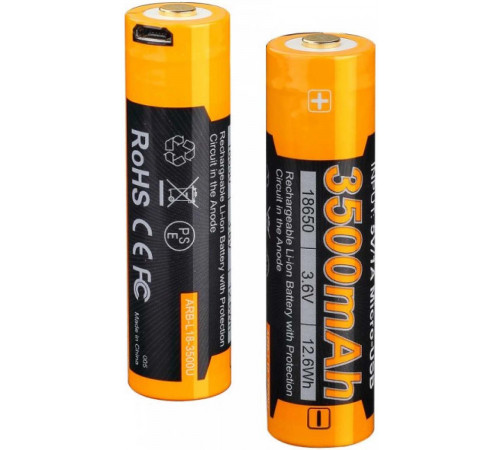 Аккумулятор с разъемом для USB 18650 FENIX 3500mAh в Москве Rusdefense.ru