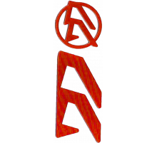 Логотипные вставки Alpha-X (цвет:красный, левые)
