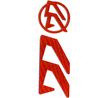 Логотипные вставки Alpha-X (цвет:красный, левые)