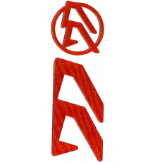 Логотипные вставки Alpha-X (цвет:красный, левые)