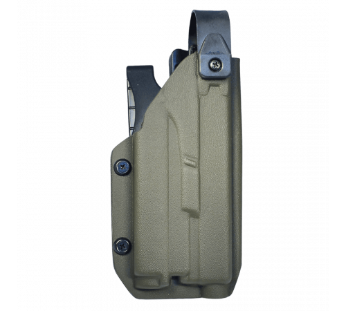 Кобура тактическая под Glock с фонарем Olight, цвет олива в Москве Rusdefense.ru