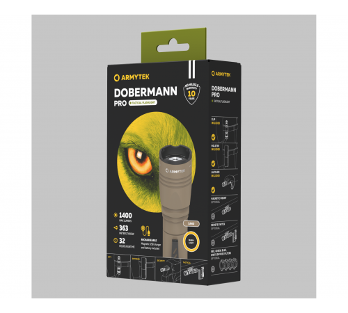 Armytek Dobermann Pro Magnet USB Sand (теплый свет)  Rusdefense.ru