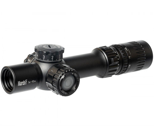 Прицел March-F 1-10x24 Shorty DR-TR1FB FFP+SFP 30мм, с кронштейном