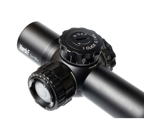Прицел March-F 1-10x24 Shorty DR-TR1FB FFP+SFP 30мм, с кронштейном