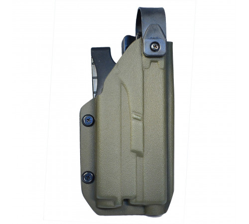 Кобура тактическая под Glock с фонарем Olight, цвет олива в Москве Rusdefense.ru